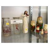 Nesting Dolls, Milk Bottles, Willow Tree Figure