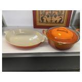 Le Creuset Baking Dish & Unmarked Dutch Oven