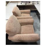 (2) Upholstered Arm Chairs w/ Foot Stool