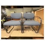(2) Blue Upholstered Reception Chairs