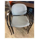 (3) Upholstered Stacking Arm Chairs
