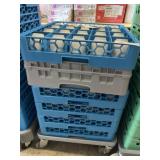 (6) Dish Racks w/ Dolley w/ 120 Mugs