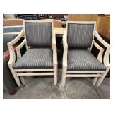 (4) Striped Upholstered Arm Chairs