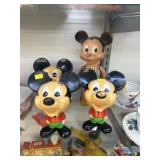 Vintage Mickey Mouse Talking Toys w/ Rubber Doll