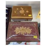2 Inlaid Music Boxes