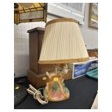 Slag Glass & Decorative Pottery Table Lights