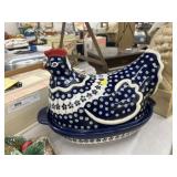 Polish Pottery Hen on Nest