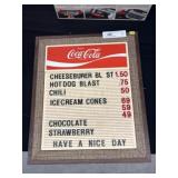 Coca-Cola Plastic Menu Board