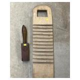 Wooden Wash Board w/ Press