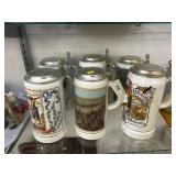 6 German Beer Steins