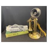 Vintage Microphone w/ Candlestick Telephone