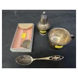 Sterling Silver Bell with Shaker & Silver Spoon