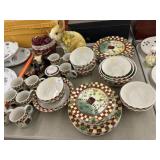Assortment Dinnerware w/ Resin Figurine