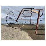 HM Metal Planter w/ Spoked Wheel