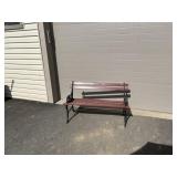 Slated Seat Garden Bench w/ Iron Frame