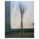 4 Wooden 3 Prong Forks