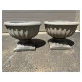 2 Concrete Circular Planters