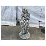 Concrete Mother w. 2 Children Lawn Ornament
