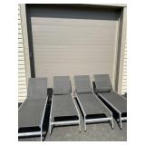 4 Aluminum Frame Chaise Lounges