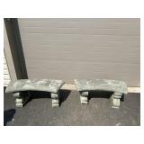 2 Concrete Curved Benches