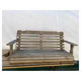Wooden Slatted Porch Swing