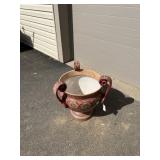 Floral Glazed Pottery Planters