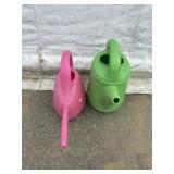 2 Plastic Watering Cans