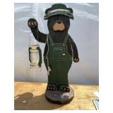 Wooden Ornament of Bear w/ Philly Eagles