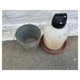 Plastic Chicken Water & Galvanized Pail