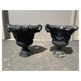 Pair of Concrete Urn Form Planters