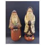 (2) Eldreth Redware Santas