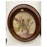 Hand Crocheted Framed Flower Themed Print