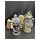 (4) Beer Steins