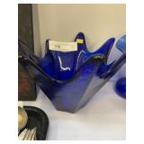 Unmarked Blenko Cobalt Blue Glass Bowl