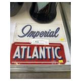 Atlantic & Imperial Gas Pump Plate Signs