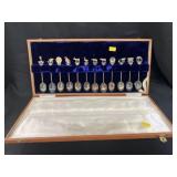 Silver Plated Figural Spoons In Case