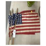 3 Small US Flags