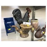 Wdn. Duck, Stoneware Crock, Composite Rooster,
