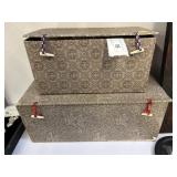 (2) Fabric Covered Storage Boxes