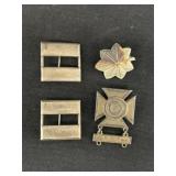 (4) Sterling Silver Military Pins
