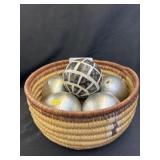 Woven Basket w/ Decorative Balls