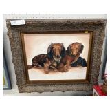 Daschound Framed Dog Painting