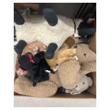 2 Boxes of Stuffed Animal Bears & Home Decor
