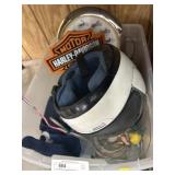 Tub w/ Motorcycle Helmet & Harley Sign