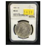 1891 Morgan Silver Dollar