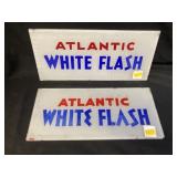 Atlantic White Flash Gas Pump Sign Plate