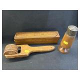 Turn Wood Canister w/ Puzzle Box & Roller