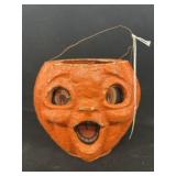 Vintage Paper Mache Jack-O-Lantern Candy Container