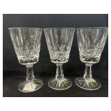(3) Waterford Crystal Water Goblets