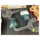 2 Vintage Green Glass Insulators